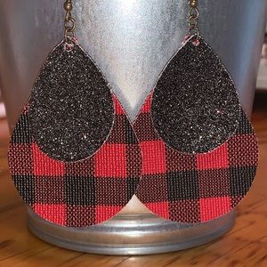 Faux Leather Drop Earrings